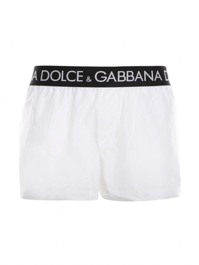 Dolce & Gabbana Logo Branded Swim Shorts - Men's - Nylon/polyamide/polyester In White