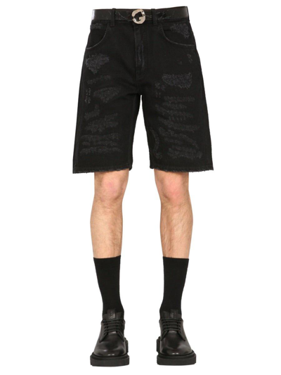 Givenchy Distressed Denim Shorts In Black