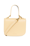 Jil Sander Logo Print Top Handle Shoulder Bag In Beige