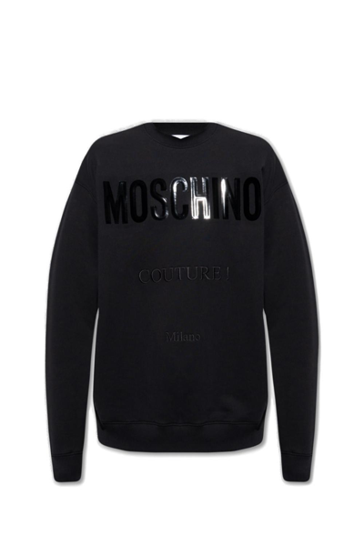 Moschino Logo-printed Crewneck Sweatshirt In Black