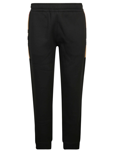 Burberry Stephan Vintage Check-detail Track Pants In Black