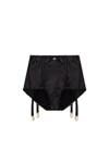 DOLCE & GABBANA LOGO-PLAQUE HIGH-WAISTED SATIN BRIEFS