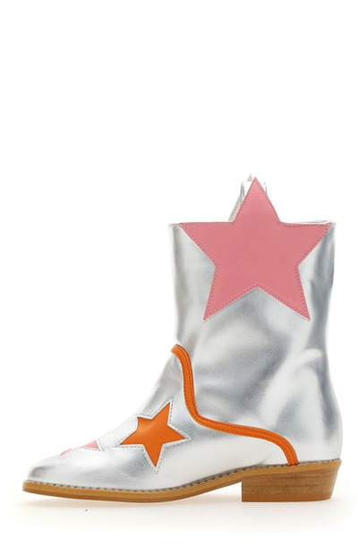 Stella Mccartney Teen Girls Silver Cowboy Boots