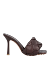 Bottega Veneta Sandals Leather Chocolate In Brown