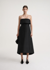 Totême A-line Wool Cotton Dress Black In Black