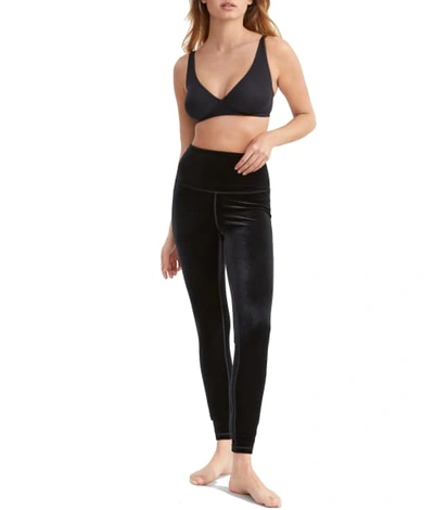 Bare Velvet High-waist Leggings In Black