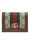 Gucci Small Ophidia Wallet In Gg Supreme In Nude & Neutrals