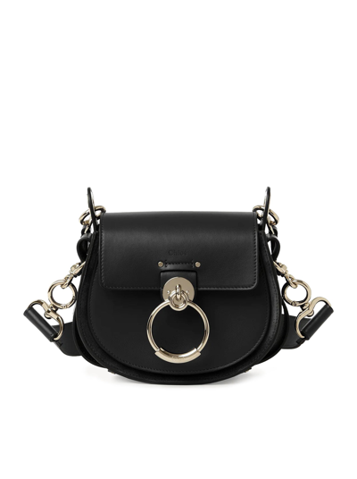 Chloé Small Tess Bag In Calfskin In Black