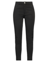 People (+)  Woman Pants Black Size 10 Cotton, Elastane In Black