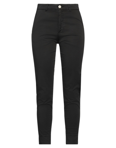 PEOPLE (+) PEOPLE WOMAN PANTS BLACK SIZE 4 COTTON, ELASTANE