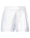 Majestic Filatures Woman Shorts & Bermuda Shorts Silver Size 1 Linen, Elastane In Silver