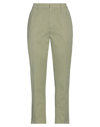 DONDUP DONDUP WOMAN PANTS SAGE GREEN SIZE 28 COTTON, ELASTANE