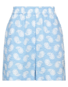 Msgm Woman Shorts & Bermuda Shorts Sky Blue Size 6 Cotton