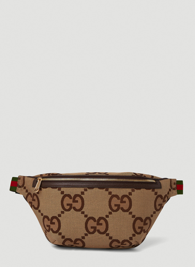 Gucci Jumbo Gg Belt Bag In Beige