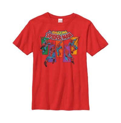 Marvel Kids' Boy's  Spider-man Web Poses Child T-shirt In Red