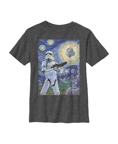 Disney Lucasfilm Kids' Boy's Star Wars Stormtrooper Starry Night Child T-shirt In Black