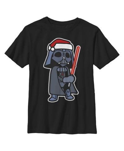 Disney Lucasfilm Boy's Star Wars Vader Cartoon Saber Child T-shirt In Black