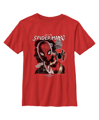 Marvel Kids' Boy's  Spider-man: No Way Home Who Is The Spider-man Child T-shirt In Red