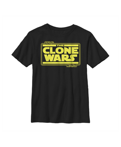 Disney Lucasfilm Boy's Star Wars: The Clone Wars Classic Logo Child T-shirt In Black