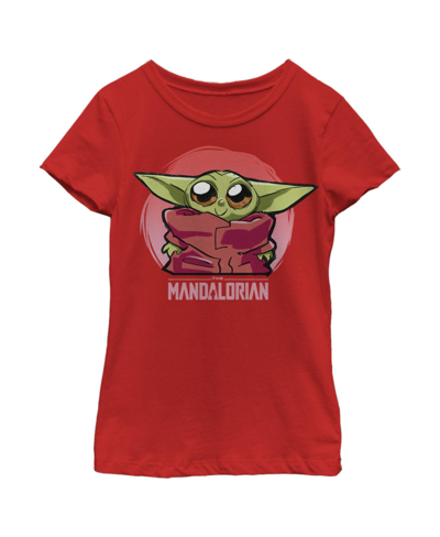 Disney Lucasfilm Girl's Star Wars: The Mandalorian The Child Circle Child T-shirt In Red