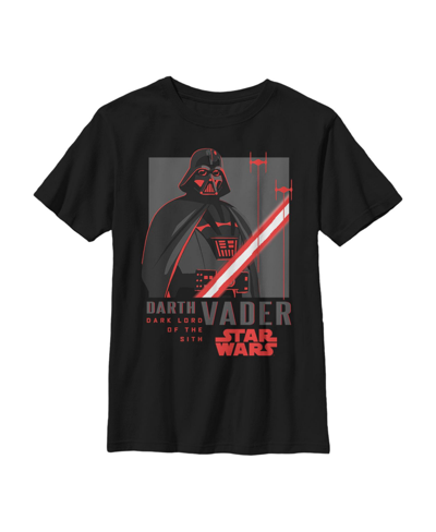 Disney Lucasfilm Kids' Boy's Star Wars Galaxy Of Adventures Darth Vader Dark Lord Child T-shirt In Black