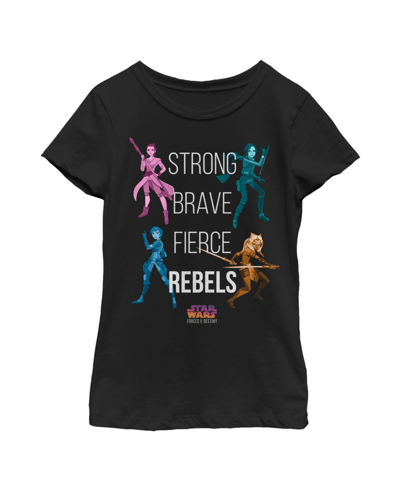 Disney Lucasfilm Kids' Girl's Star Wars Forces Of Destiny Fierce Rebels Child T-shirt In Black