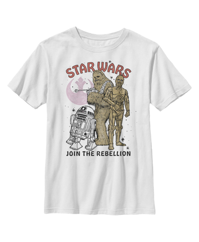 Disney Lucasfilm Boy's Star Wars Chewbacca And Buddies Join Rebellion Child T-shirt In White