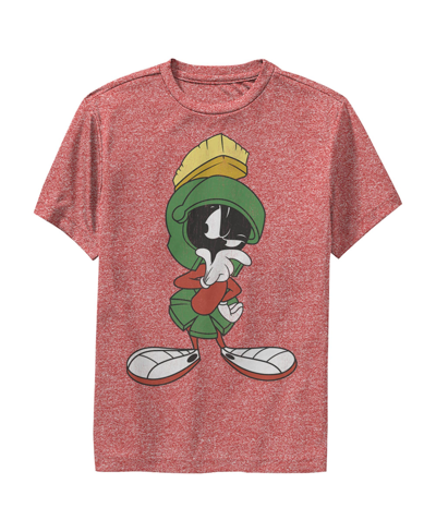 Warner Bros Kids' Boy's Looney Tunes Marvin The Martian Thinking Child Performance Tee In Red Heather