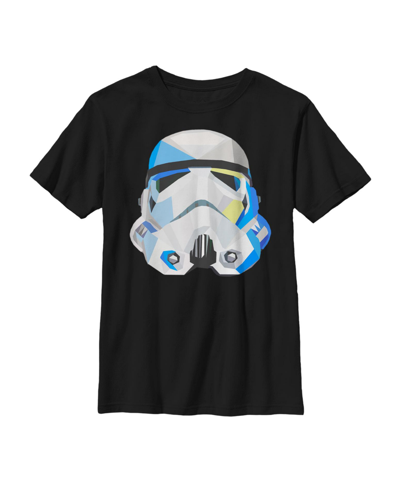 Disney Lucasfilm Boy's Star Wars Geometric Stormtrooper Helmet Child T-shirt In Black