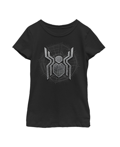 Marvel Kids' Girl's  Spider-man: Far From Home Ghostly Logo Child T-shirt In Black