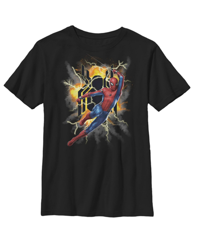 Marvel Kids' Boy's  Spider-man: Far From Home Lightning Strike Child T-shirt In Black