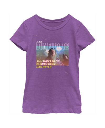 Warner Bros Kids' Girl's Harry Potter Dumbledore Has Style Child T-shirt In Purple Berry