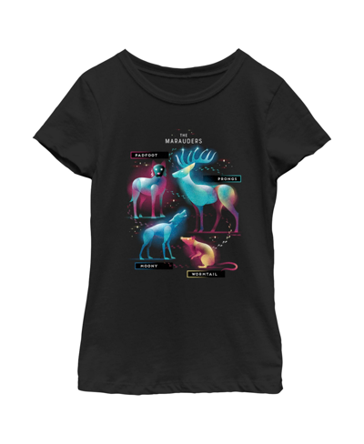 Warner Bros Kids' Girl's Harry Potter The Marauder Animals Child T-shirt In Black