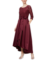 Alex Evenings Plus Size Sequined Lace A-line Dress In Wine