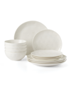 Lenox Bay Colors Solid 12 Piece Dinnerware Set, Service For 4 In White