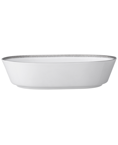 Noritake Whiteridge Platinum Oval Vegetable Bowl, 32 Oz. In White And Platinum