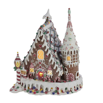 Kurt Adler 13 Inch Claydough Gingerbread Inn With C7 Bulb