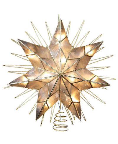 Kurt Adler 14" 7-point Capiz Star Lighted Treetop In Multi