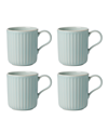 Lenox French Perle Solid 4 Piece Mug Set, Service For 4 In Lite Blue