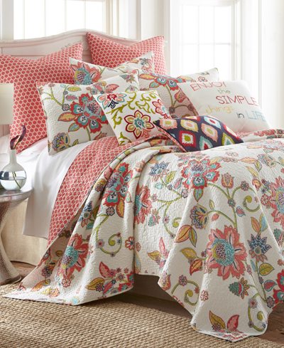 Levtex Clementine Spring 3-pc. Quilt Set, Full/queen In Coral