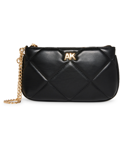 Anne Klein Women's Quilted Pouch Wristlet With Chain In Black