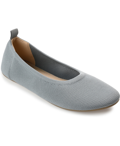 Journee Collection Women's Jersie Knit Flats In Grey