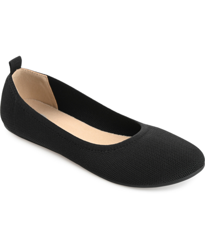 Journee Collection Women's Jersie Knit Flats In Black