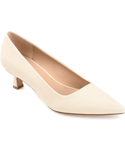 Journee Collection Women's Celica Kitten Heel Pumps In Patent,nude