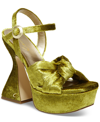 Circus By Sam Edelman Audrea Platform Sandal In Chartreuse Sparke Velvet