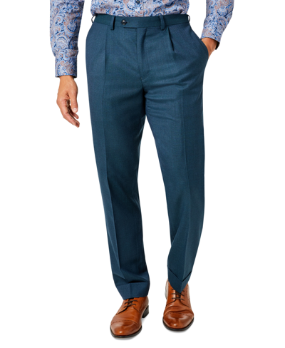 Tallia Men's Classic-fit Wool Suit Separate Pants In Dark Teal
