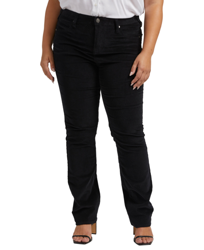 Jag Plus Size Ruby Mid Rise Straight Leg Pants In Black