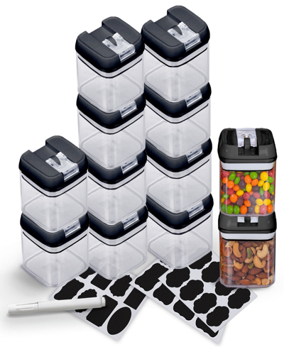 Cheer Collection 12 Piece Food Storage Containers, 0.5 Liter In Black