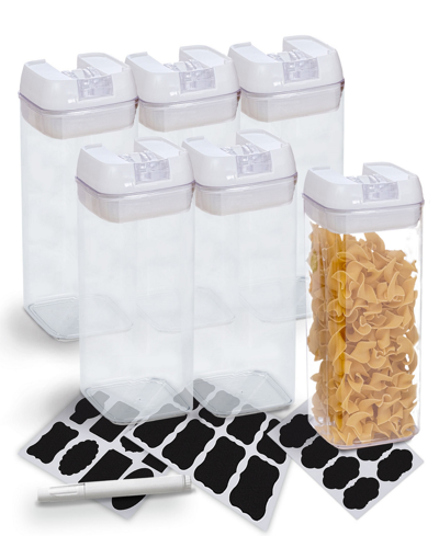 Cheer Collection 6 Piece Food Storage Containers, 1.2 Liter In White