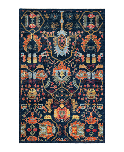 Adorn Hand Woven Rugs Serapi M1971 5'1" X 8'1" Area Rug In Blue